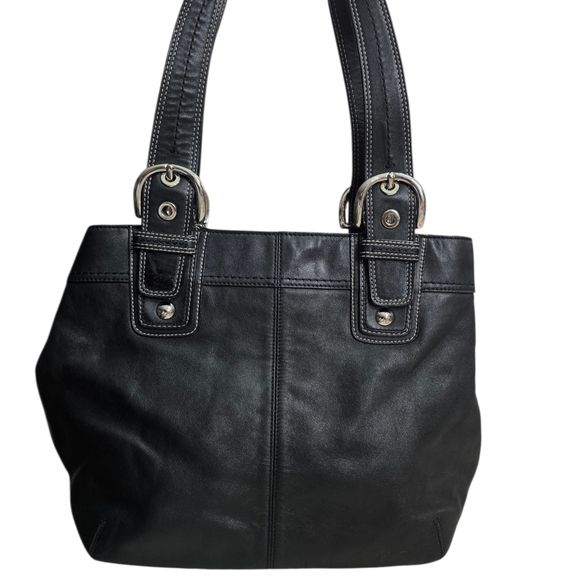 Coach Black Leather Tote Bag - Picture 2 of 9